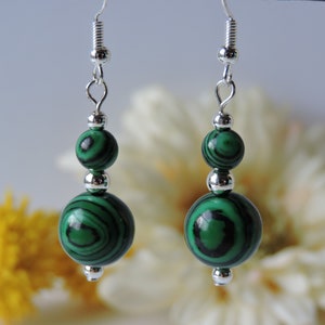 Malachite Earrings Pierced