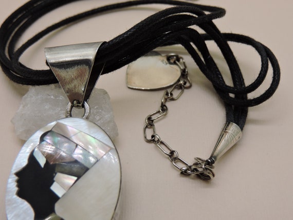 Abalone Shell Pendant Necklace - image 3