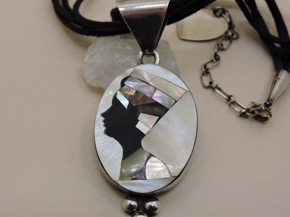 Abalone Shell Pendant Necklace - image 1