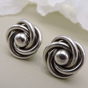 Orecchini vintage a spirale in argento sterling a vite immagine 2