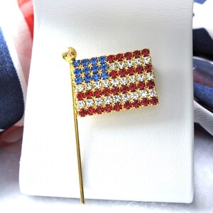 Pin de strass com bandeira patriótica EUA FD