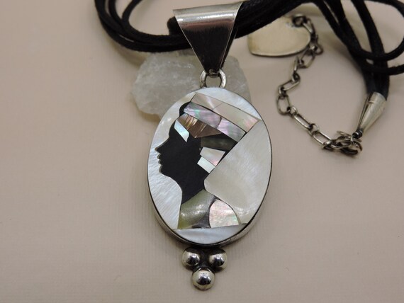 Abalone Shell Pendant Necklace - image 2