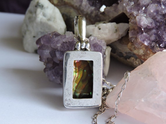 Abalone Shell Pendant Necklace Sterling Silver - image 4