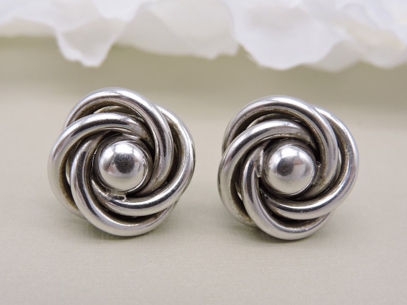 Orecchini vintage a spirale in argento sterling a vite immagine 1