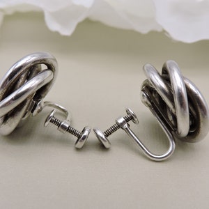 Orecchini vintage a spirale in argento sterling a vite immagine 3