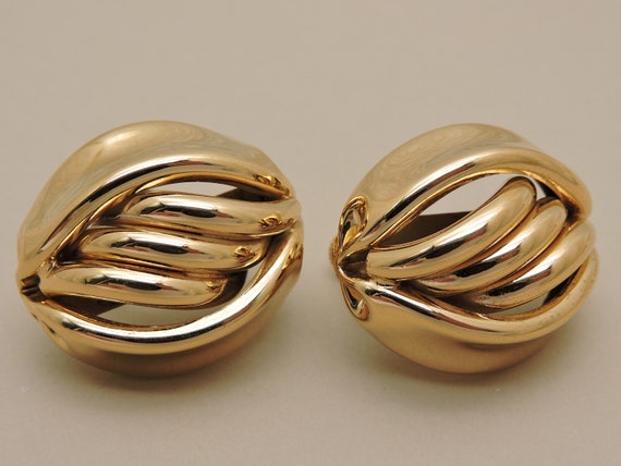 Napier Gold Tone Screw on Earrings - image 1