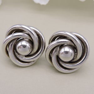 Orecchini vintage a spirale in argento sterling a vite immagine 5