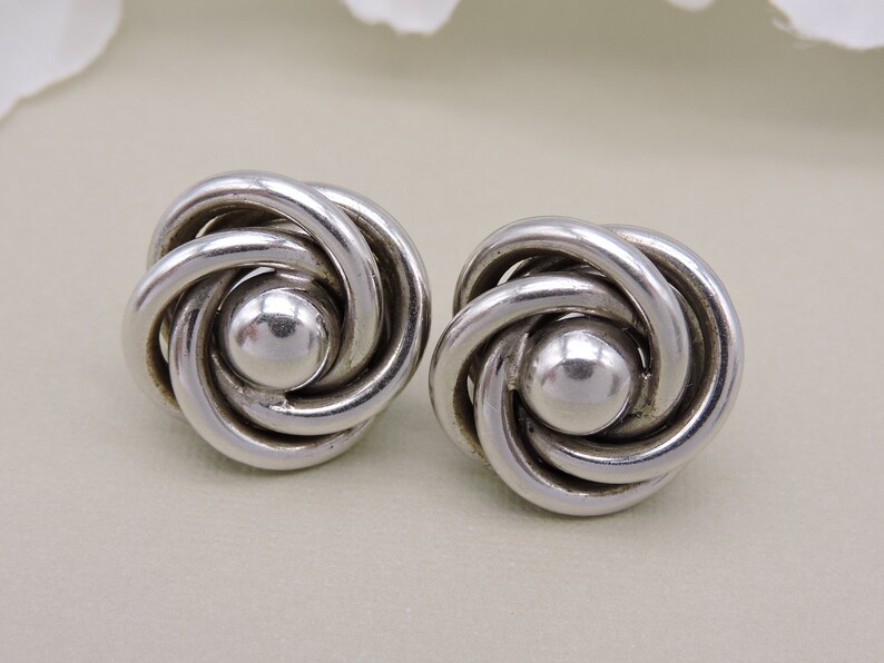 Orecchini vintage a spirale in argento sterling a vite immagine 5