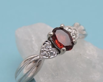 Garnet  and Silver Ring Size 8