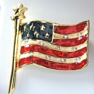 Patriotic Flag Pin USA FB