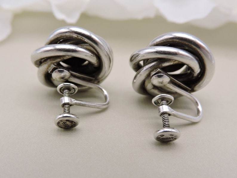 Orecchini vintage a spirale in argento sterling a vite immagine 4
