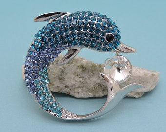 Dolphin Rhinestone Pin