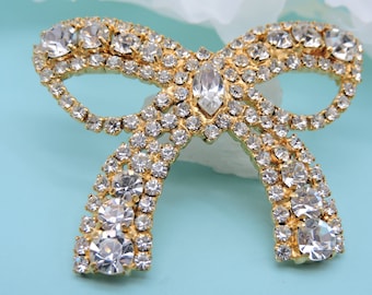 Rinestone Bow Brooch Pin