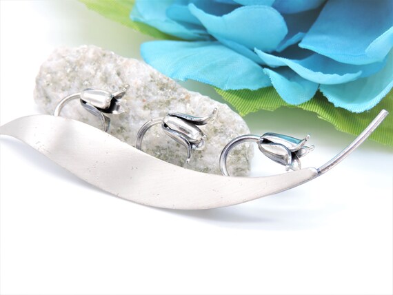 Blue Bells Flower Brooch Sterling Silver by Beau