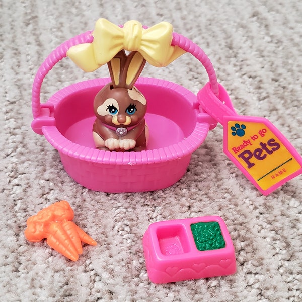 Vintage Littlest Pet Shop Bashful Bunny with Basket