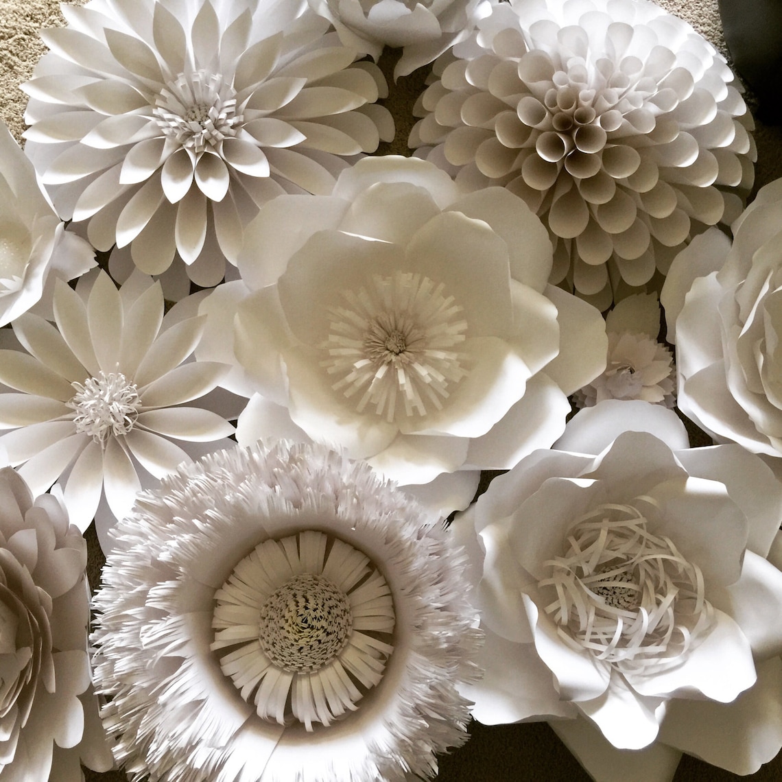 Paper Flower Wall custom and handmade to order. 8X 10 Can be Etsy
