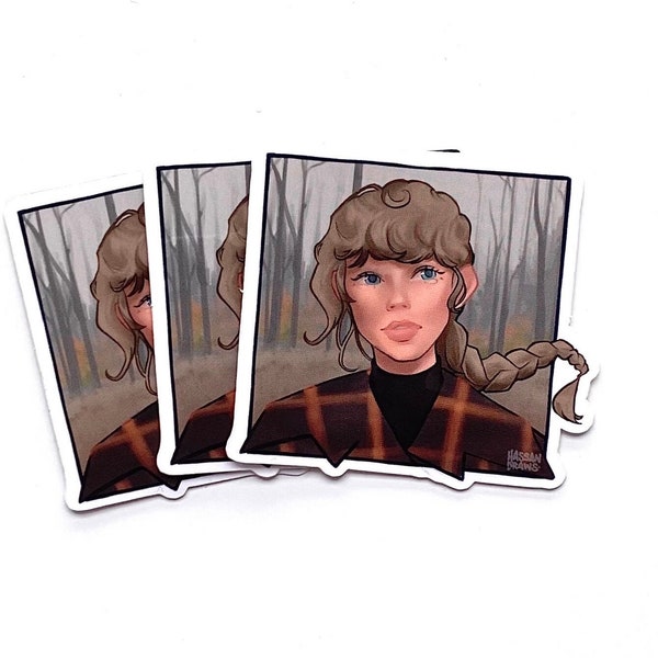 Taylor Swift Evermore Inspired Album Cover Stickers Drawing Fanart CD Vinyl Merch Swiftie Art