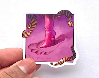 Nicki Minaj Big Foot Hiss Pink Friday 2 Album cover inspired Sticker drawing CD Merch Vinyl