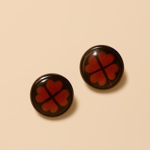 Lucky Clover Resin Stud Earrings – Four Leaf Handmade Nickel Free Jewelry, Good Luck Gift for Her
