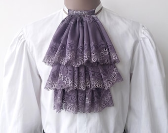 Eggplant Lace Jabot: Steampunk Vampire Pirate Costume Collar