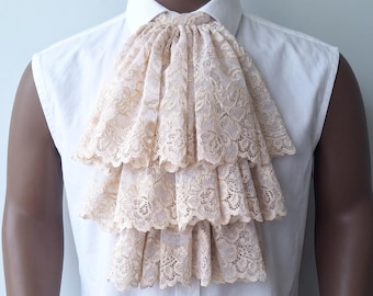 Gold Lace Jabot: Steampunk, Vampire, Pirate Cosplay Costume