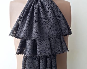 GRACEART Victoriaans vintage kostuum met hoge hals en chokerkraag, Style02- Wit, Eén maat
