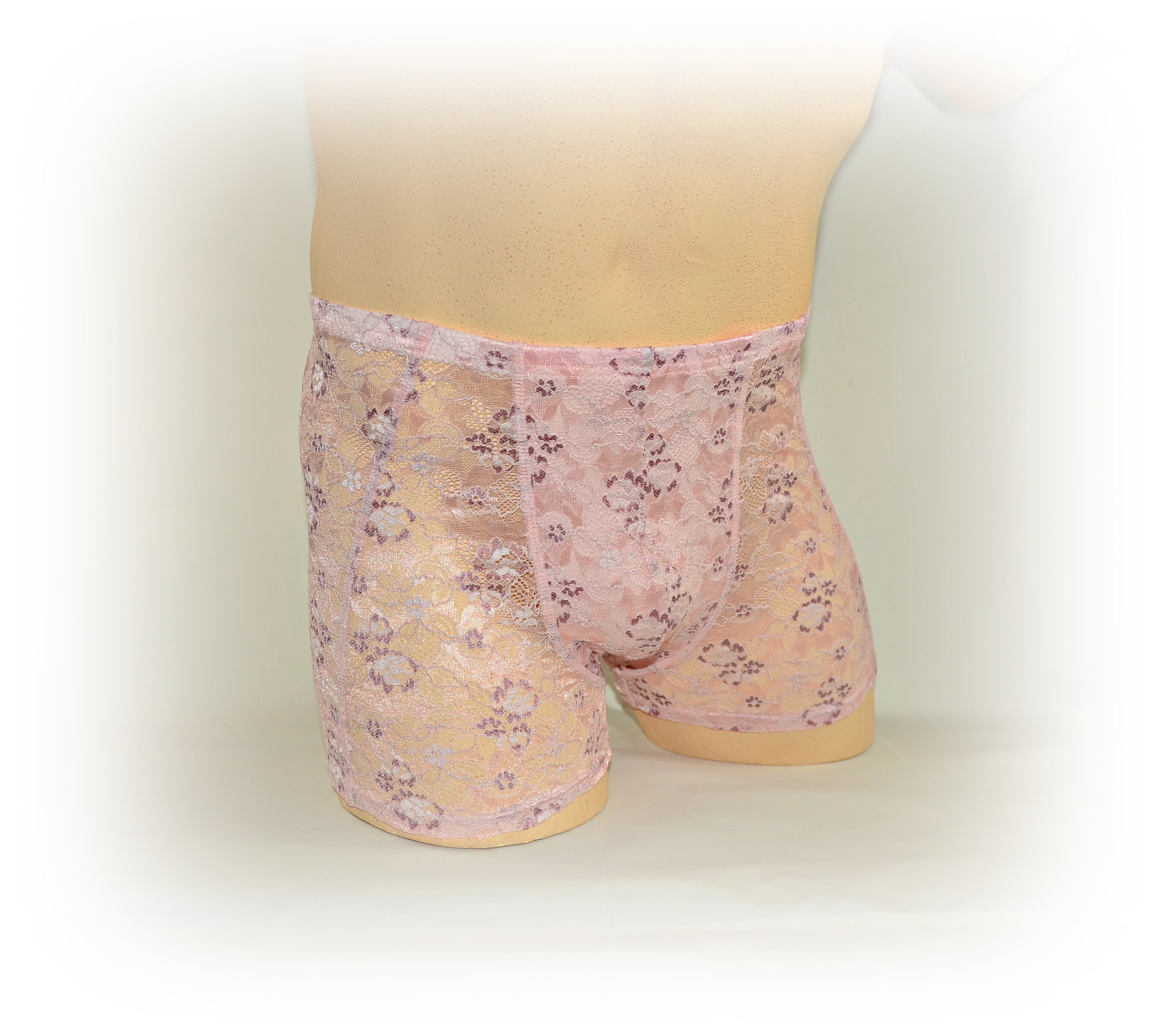 Pink Men's Boxer Briefs Sexy Lingerie See Through Etsy