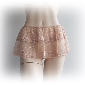 Beige shirt extender, Slip extender, Short Mini Petticoat, Skirt for Pants