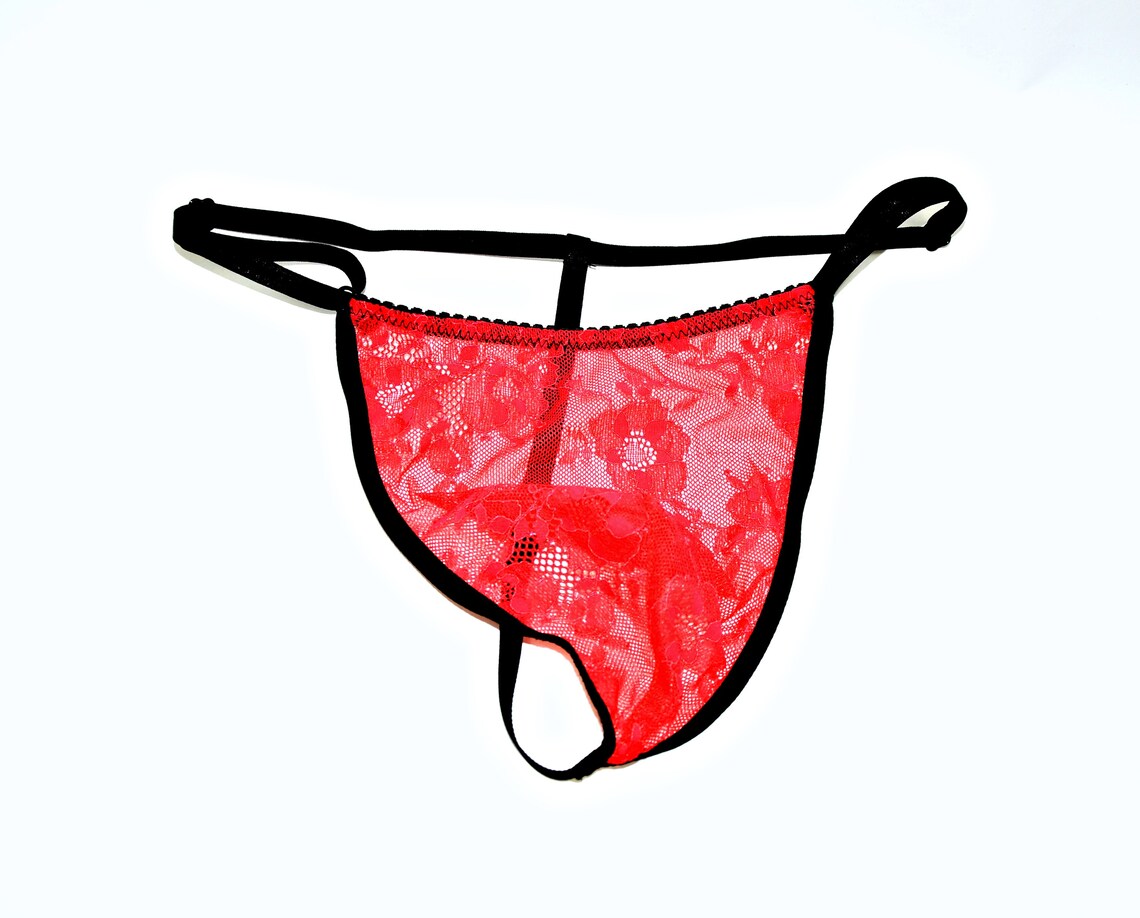 Red Lace G String for Men