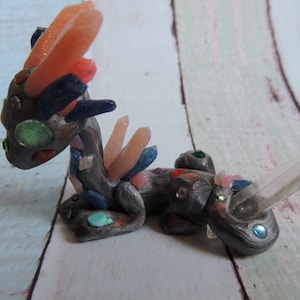 Crystal polymer clay dragon