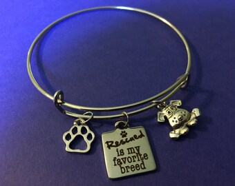 Rescue dog charm bracelet