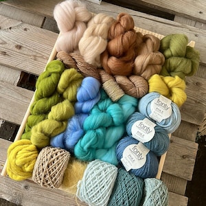 Kit de tejido para colgar en la pared para principiantes, telar grande con lanas de lujo - SEASHORE