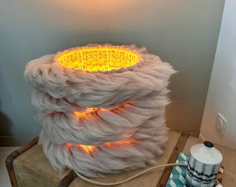 Woven table lamp - WOOLY MAMMOTH - BEIGE