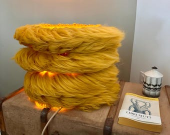 Woven table lamp - WOOLY MAMMOTH - MUSTARD