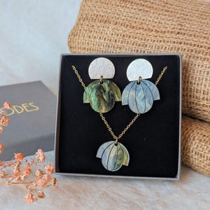 Orecchini art deco color pesca in acrilico| orecchini a ventaglio | Regalo per lei | Orecchini geometrici | Vintage | Orecchini Acrilico