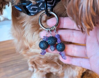 Amethyst Aromatherapy Pet Collar Charm: Essential Oil Diffuser for Anxious Pets