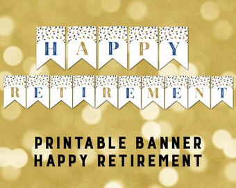 retirement printable etsy printable retirement banner