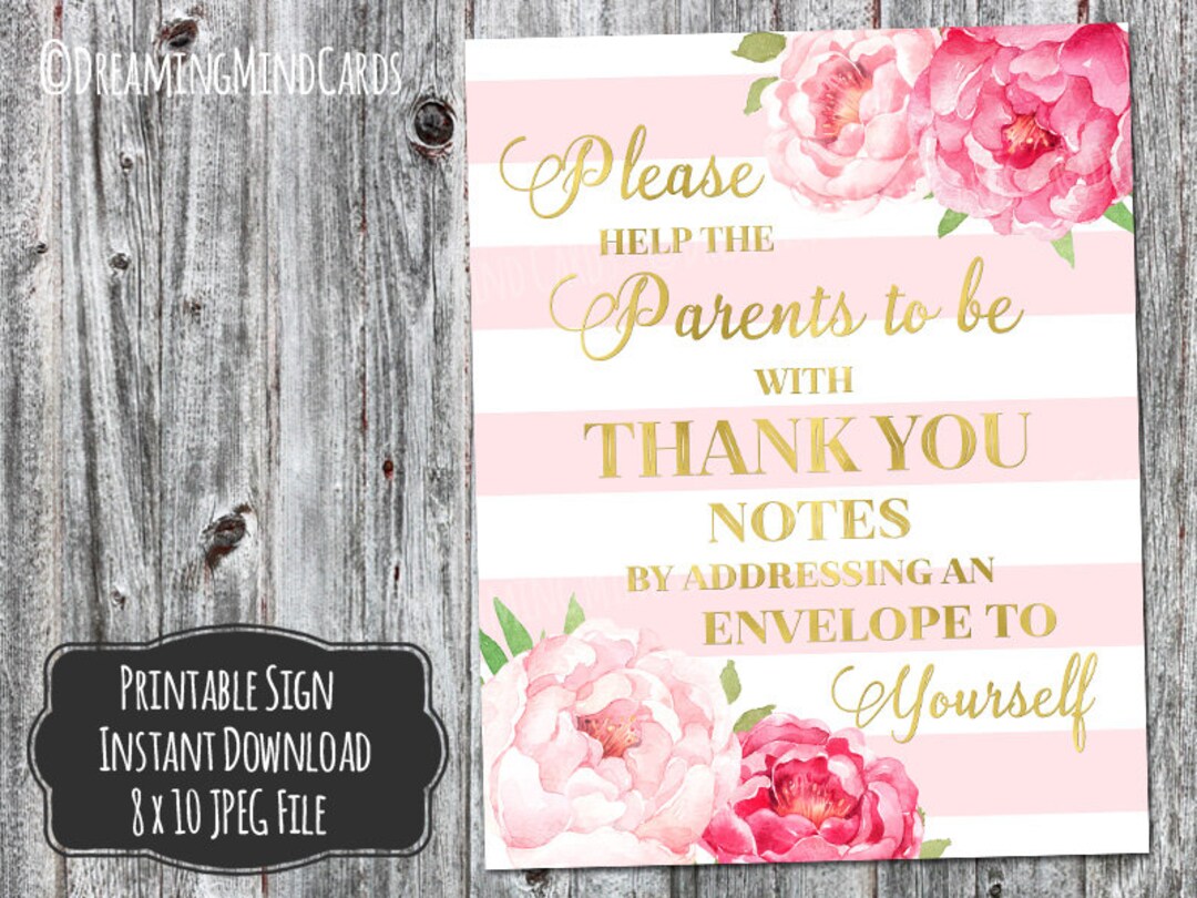 Printable Please Address an Envelope to Yourself Baby Shower Etsy