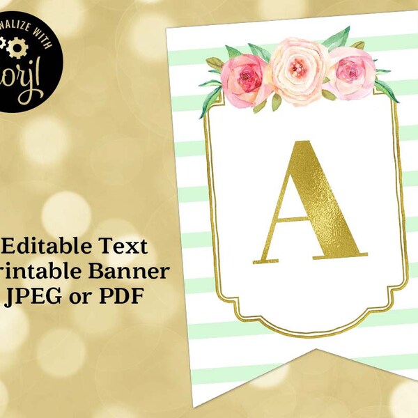 Pink and Gold Banner - Etsy