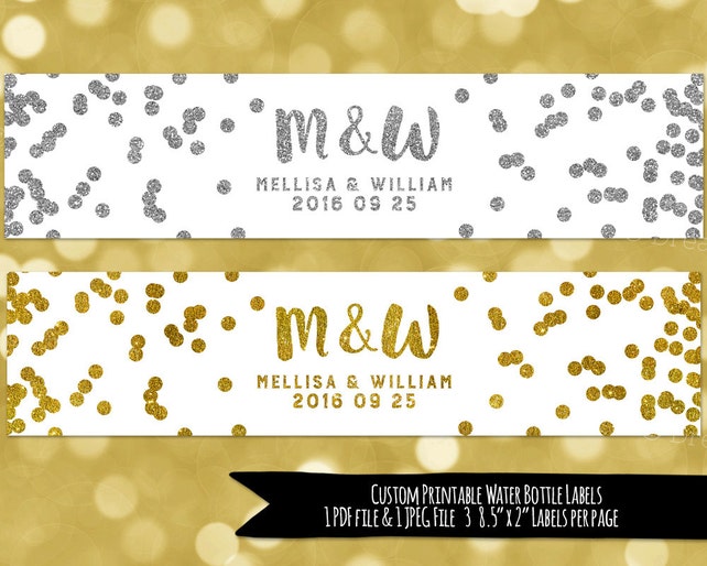 Tailor made Wedding ceremony Monogram Printable Drinking water Bottle Labels Gold picture relating to Gold Printable Labels identify Custom made Wedding ceremony Monogram Printable Drinking water Bottle Labels Gold