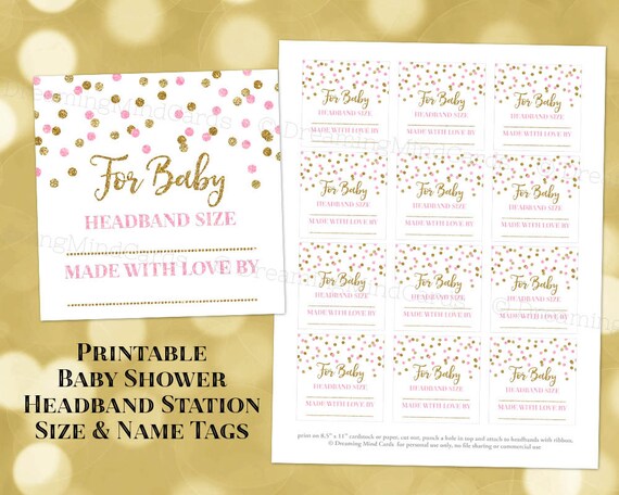 Printable Baby Shower Headband Making Station Name And Size Etsy Australia Printable Baby Shower Headband Making Station Name And Size Etsy Australia
