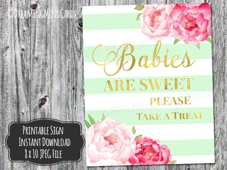 Printable Babies are Sweet Please Take a Treat Sign 8x10 Pink | Etsy