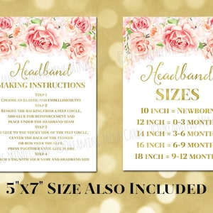 Printable Headband Making Station Instructions and Sizes Sign - Etsy