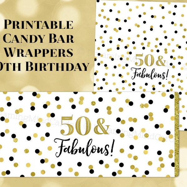 50th Birthday Candy Bar Wrappers - Etsy