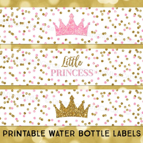 Princess Birthday Party Bottle Labels Little Princess Birthday | Etsy