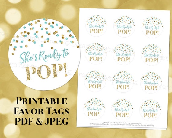 Instant Download Polka Dots Circles Printable Template Blue and Silver Confetti DIY Circle Tag Party Sticker Cupcake Toppers Editable