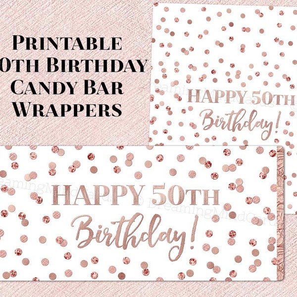 50th Birthday Candy Bar Wrappers - Etsy