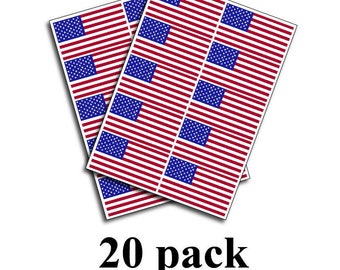 Pack OF 20 American Flag Decal USA Sticker Made in USA 3M military marines Army