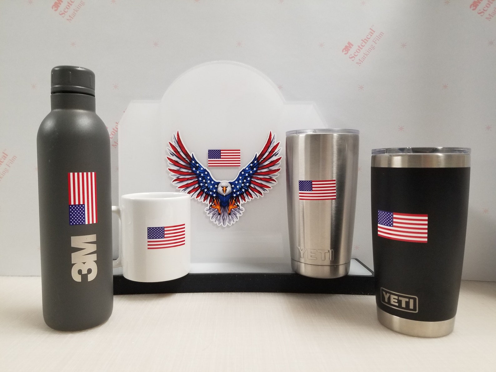 AMERICAN FLAG BALD EAGLE USA MADE DECAL STICKER 3M India | Ubuy