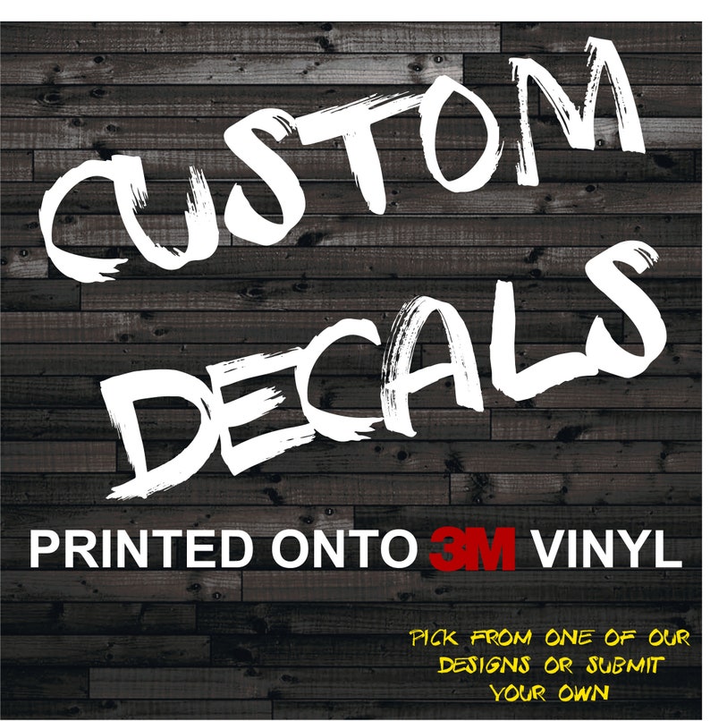 Custom text image decals die cut 3M vinyl graphics for car truck window bumper sticker lunchbox laptop yeti mugs cooler hard hat toolbox image 1